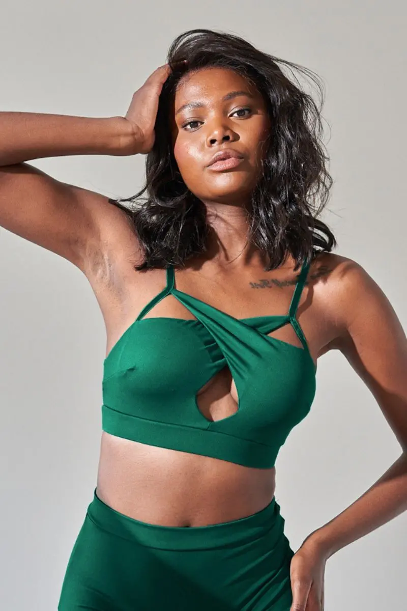 Lunalae Cleo Top - Recycled Moss Green 1