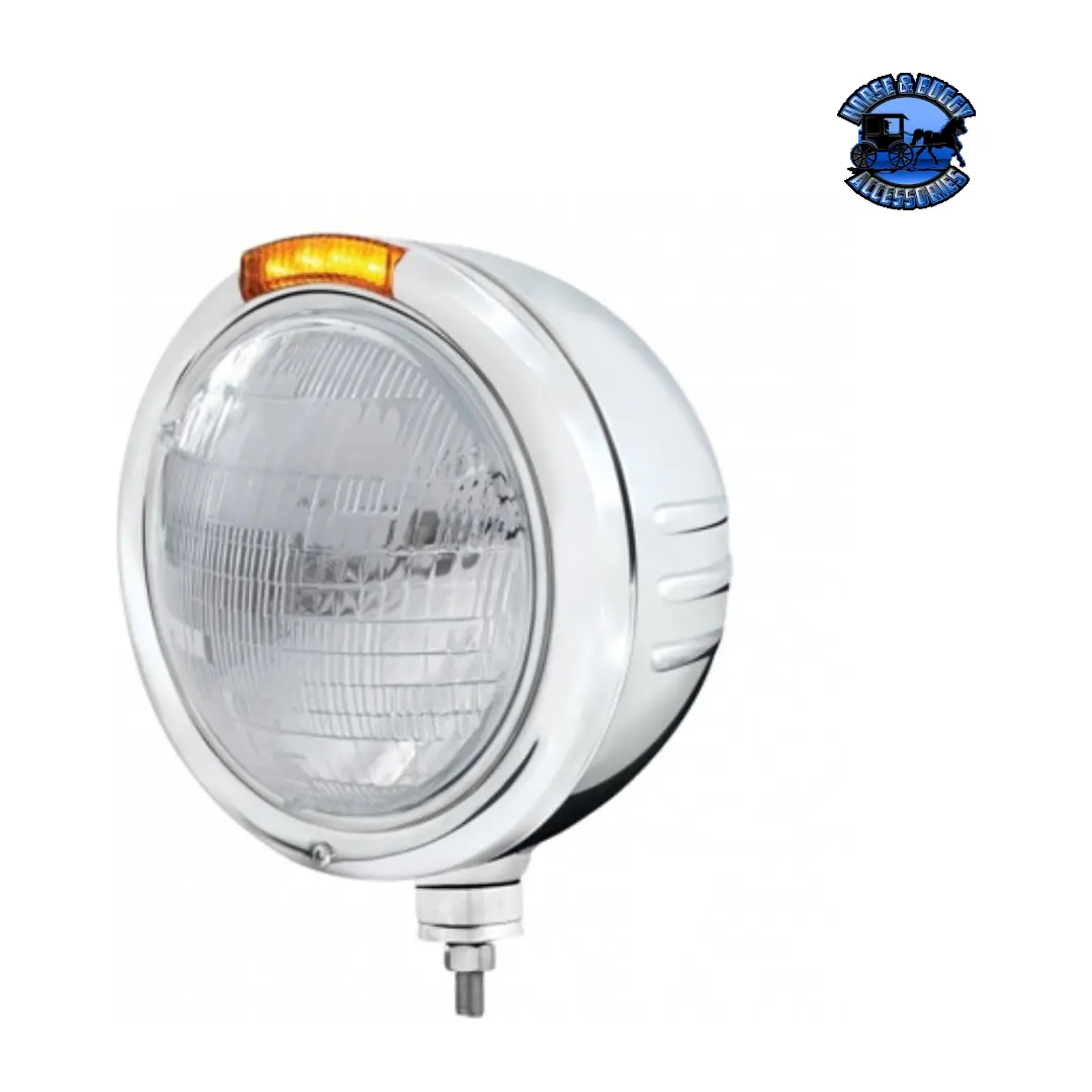 Stainless Steel Classic Embossed Stripe Headlight 6014 & Dual Mode Led Signal (Choose Color) 1