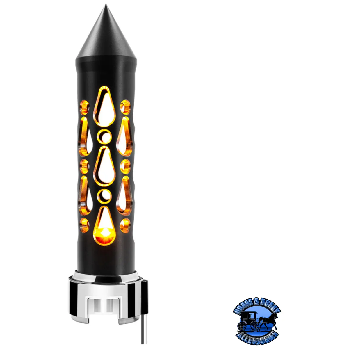Thread-On Brooklyn Style Spike Gearshift Knob With Led 13/15/18 Speed Adapter (Choose Led Color) 1