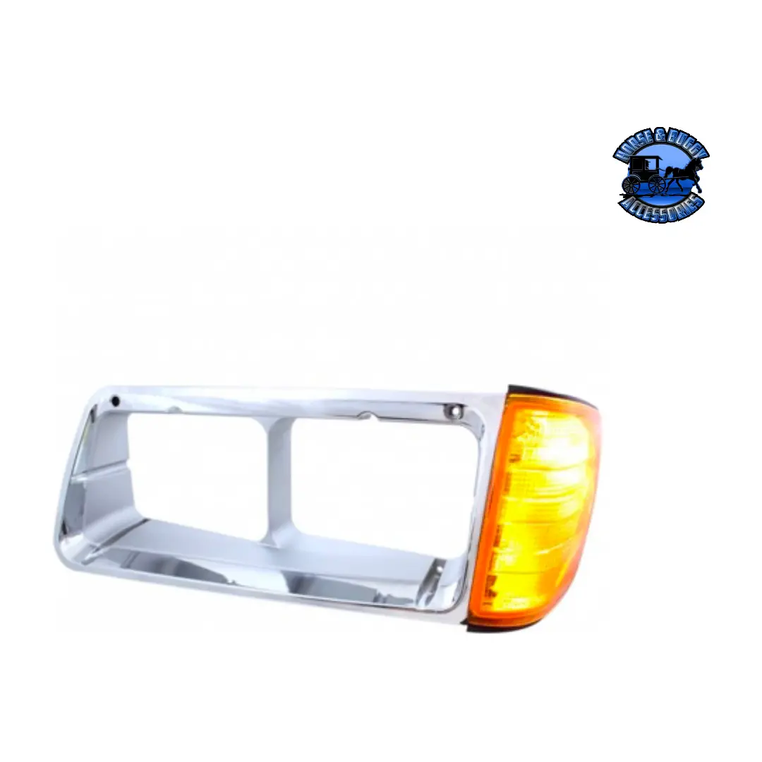 1Pc Headlight Bezel With Turn Signal For 1989-2009 Freightliner Fld (Choose Side) 1