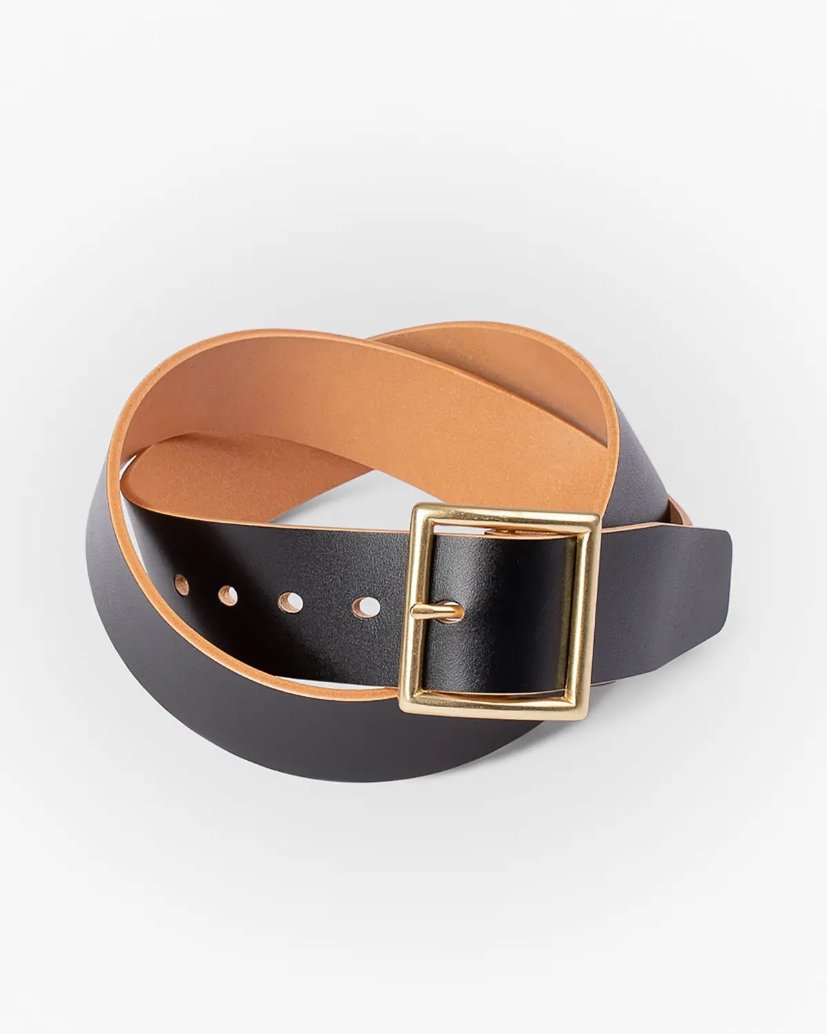 Ogl Vintage 1.75" Leather Belt - Hand-Dyed Black 1