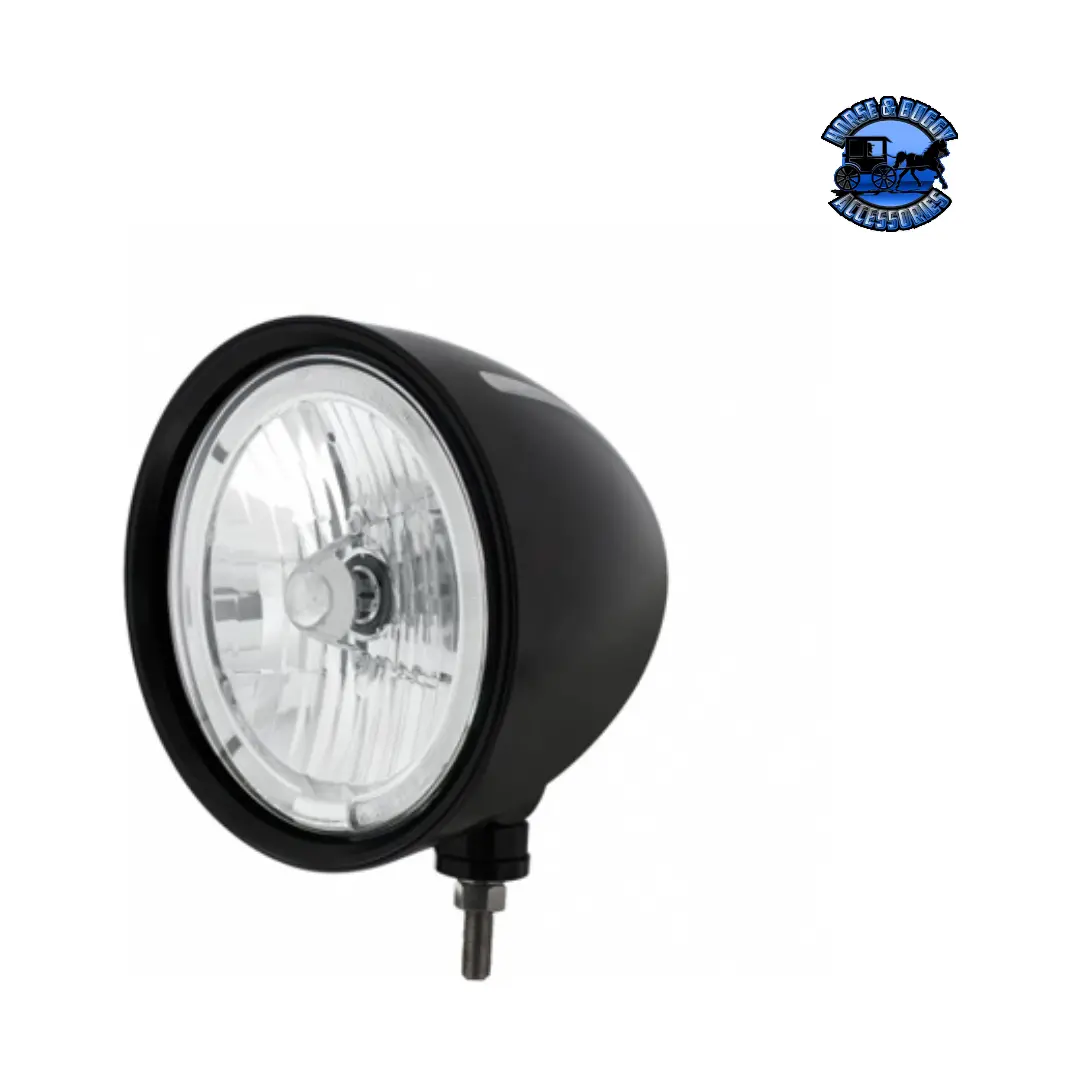 Black "Billet" Style Groove Headlight 9007 Bulb With White Led Halo Rim #32670 1