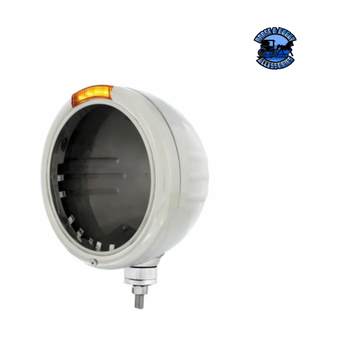 Stainless Steel Classic Stripe Headlight No Bulb With Led Signal (Choose Color) 1