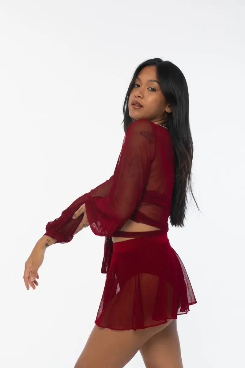 Rev Activ Mesh Skirt Bottoms  - Wine 1