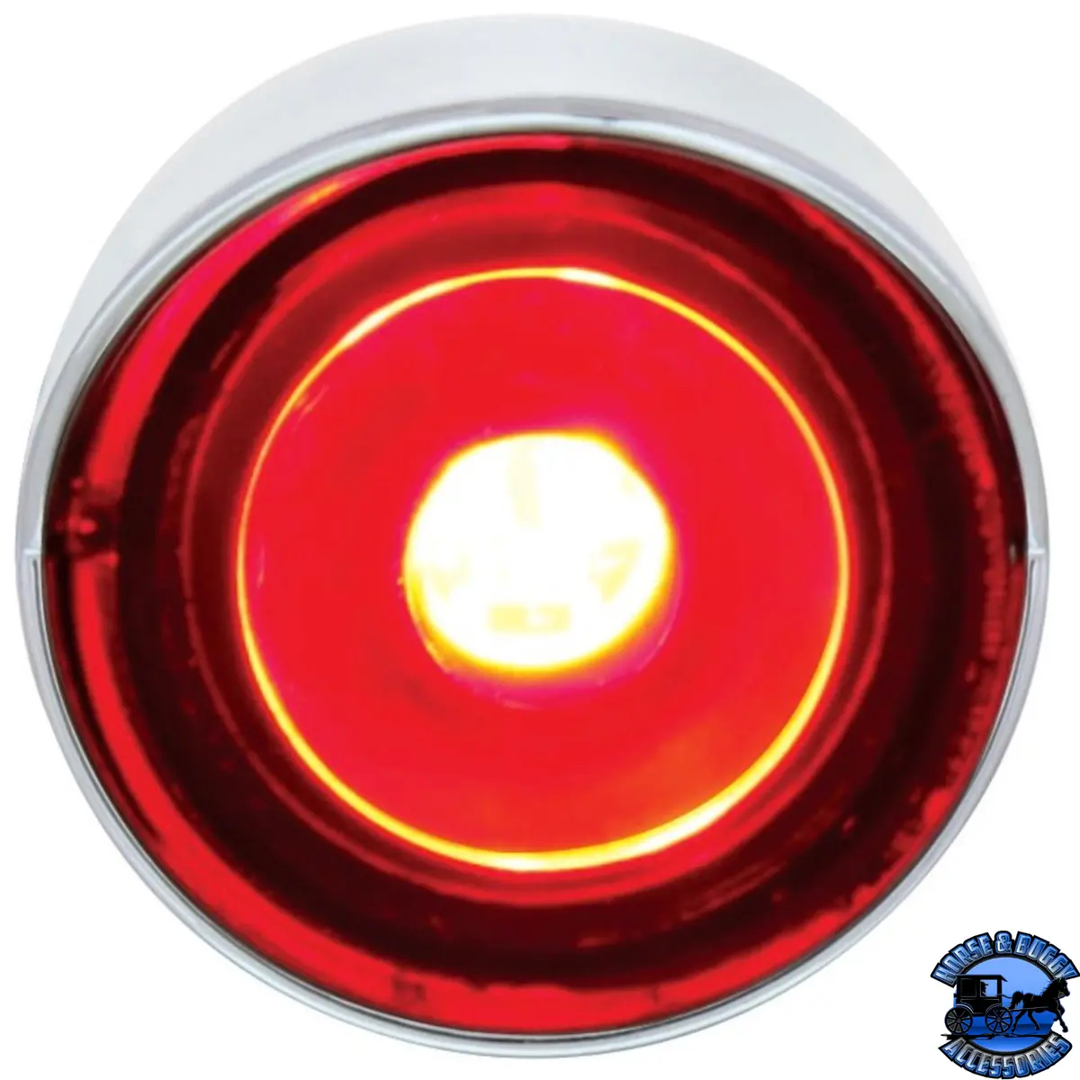 3 High Power Led 1" Light (Clearance/Marker) With Visor - Red Led/Red Lens #36898 1
