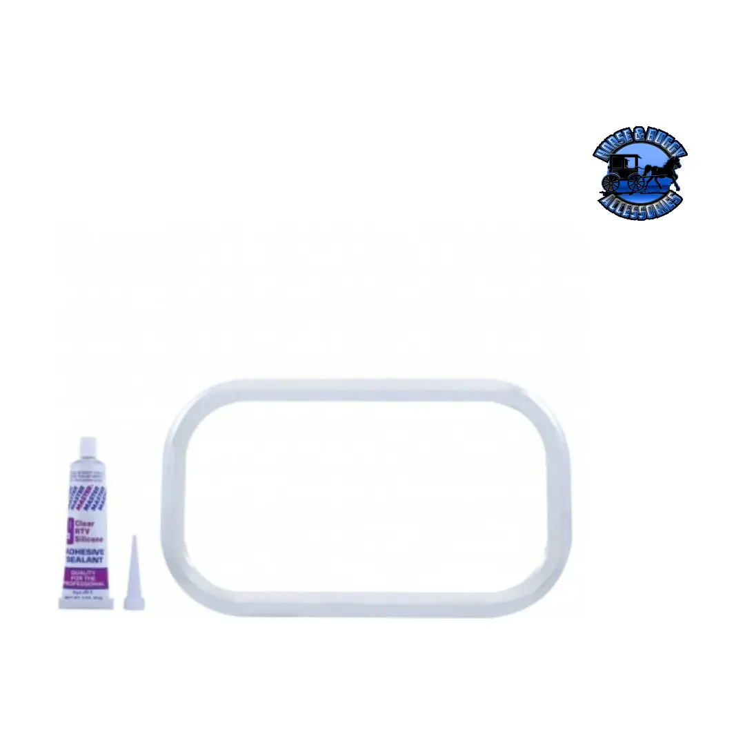 Stainless Curved View Window Trim With Sealant Adhesive For Freightliner #21719 1