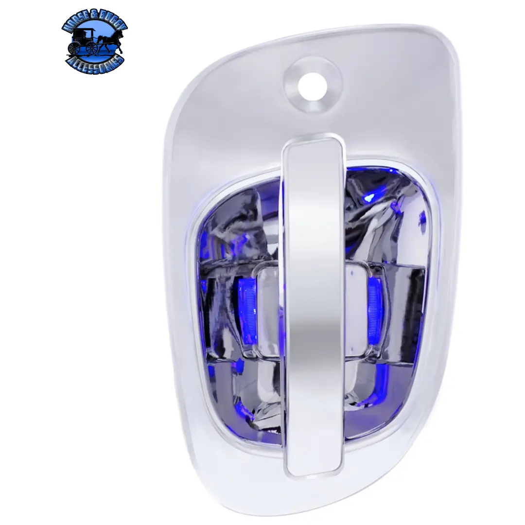 6 Blue Led Chrome Door Handle Cover For Freightliner (Choose Side) 1