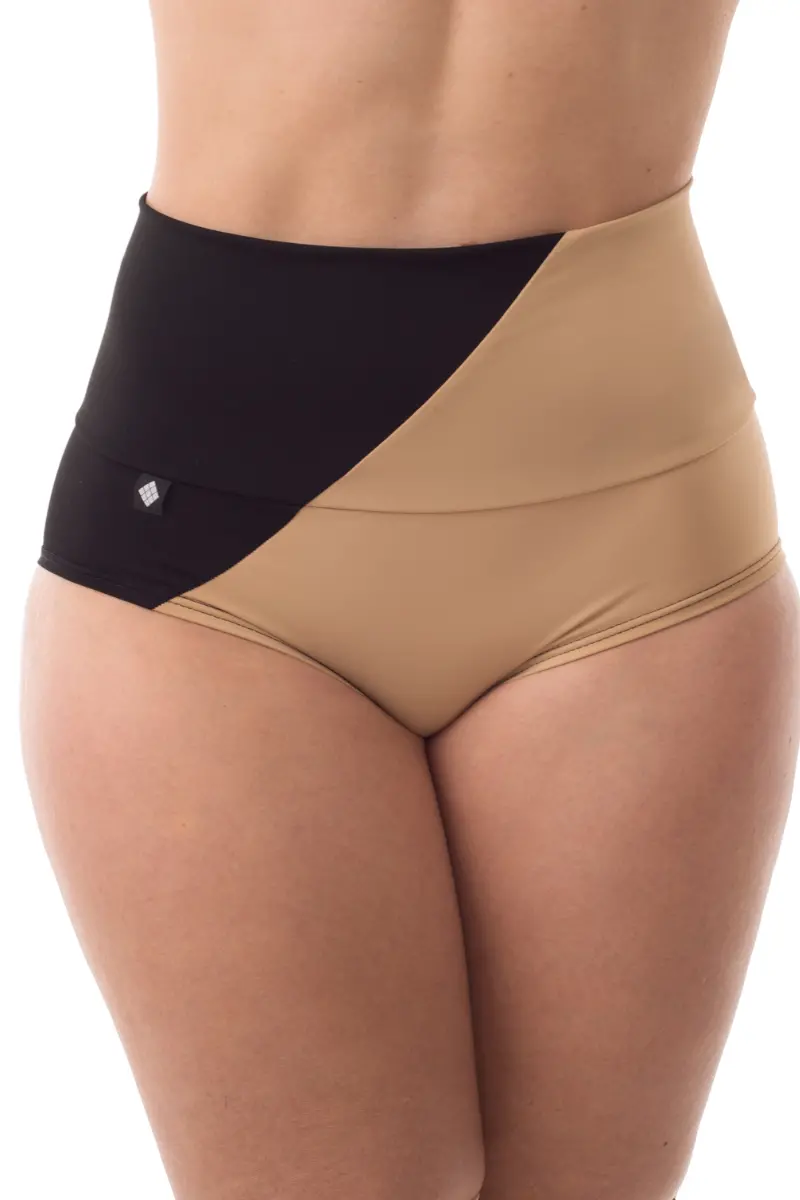 Poledancerka Movement High-Low Shorts -  Black/Nude 01 1