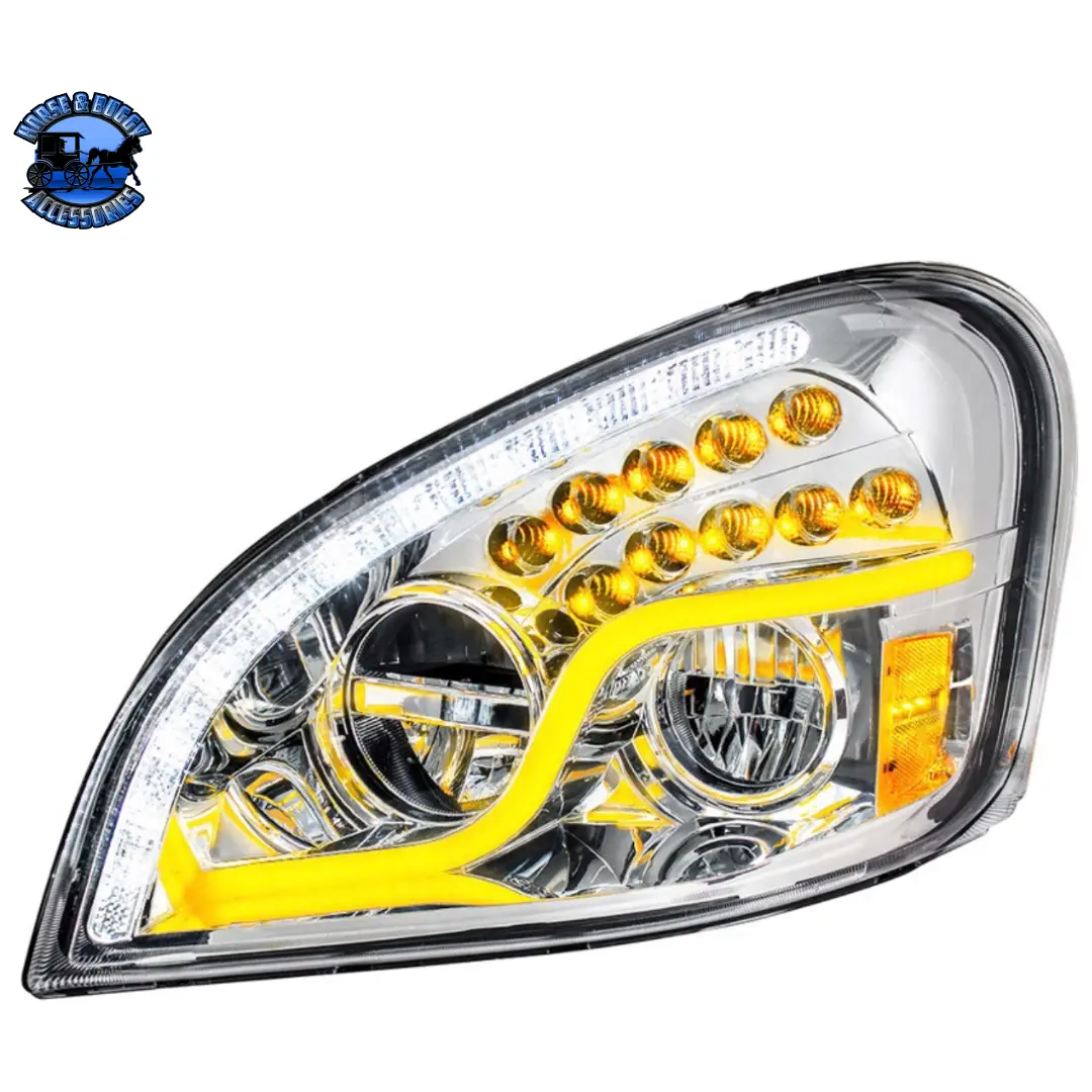 High Power Led Headlight With Led Drl & Led Turn Signal For 2008-2017 Fl Cascadia (Choose Color) (Choose Side) 1