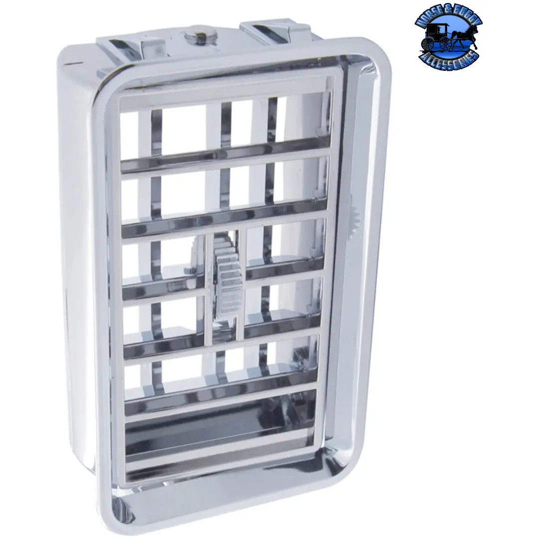 Chrome Plastic A/C Vent With Cross Grids For 1989-2010 Freightliner Fld/Classic - Driver #41025 1