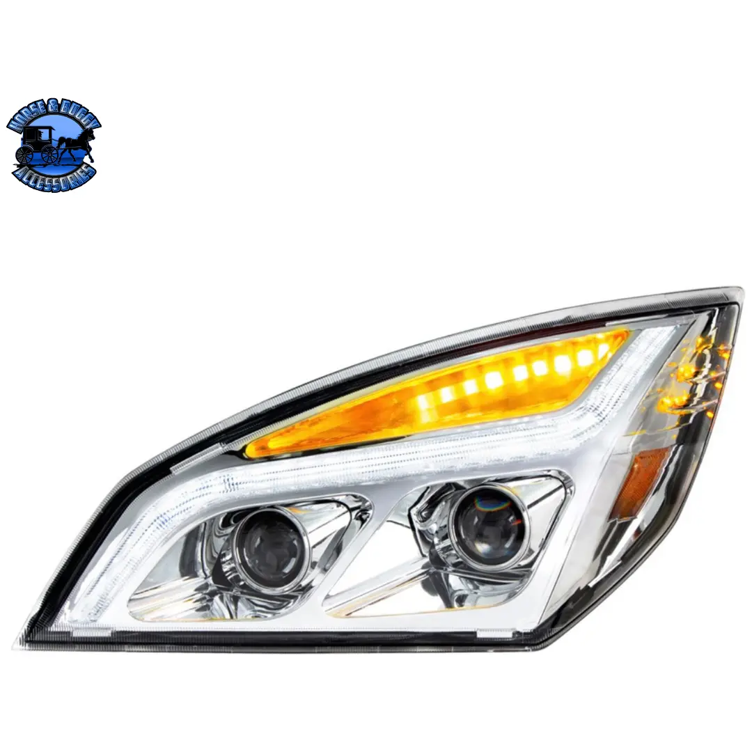 Led Projection Headlight With Led Position Light For 2018-2024 Freightliner Cascadia (Choose Color) (Choose Side) 1