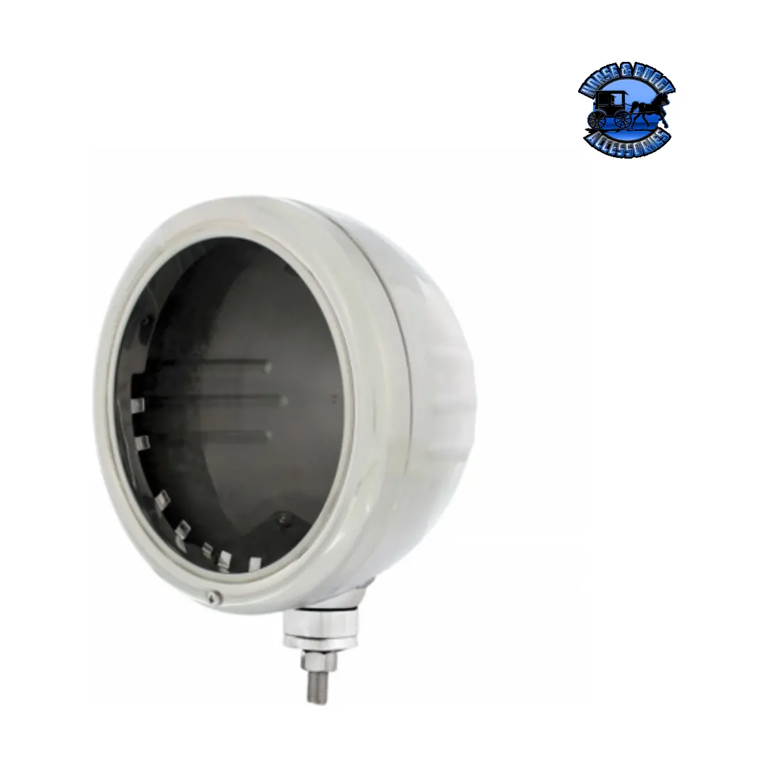 Stainless Classic Style Embossed Stripe Headlight Housing #32728 1