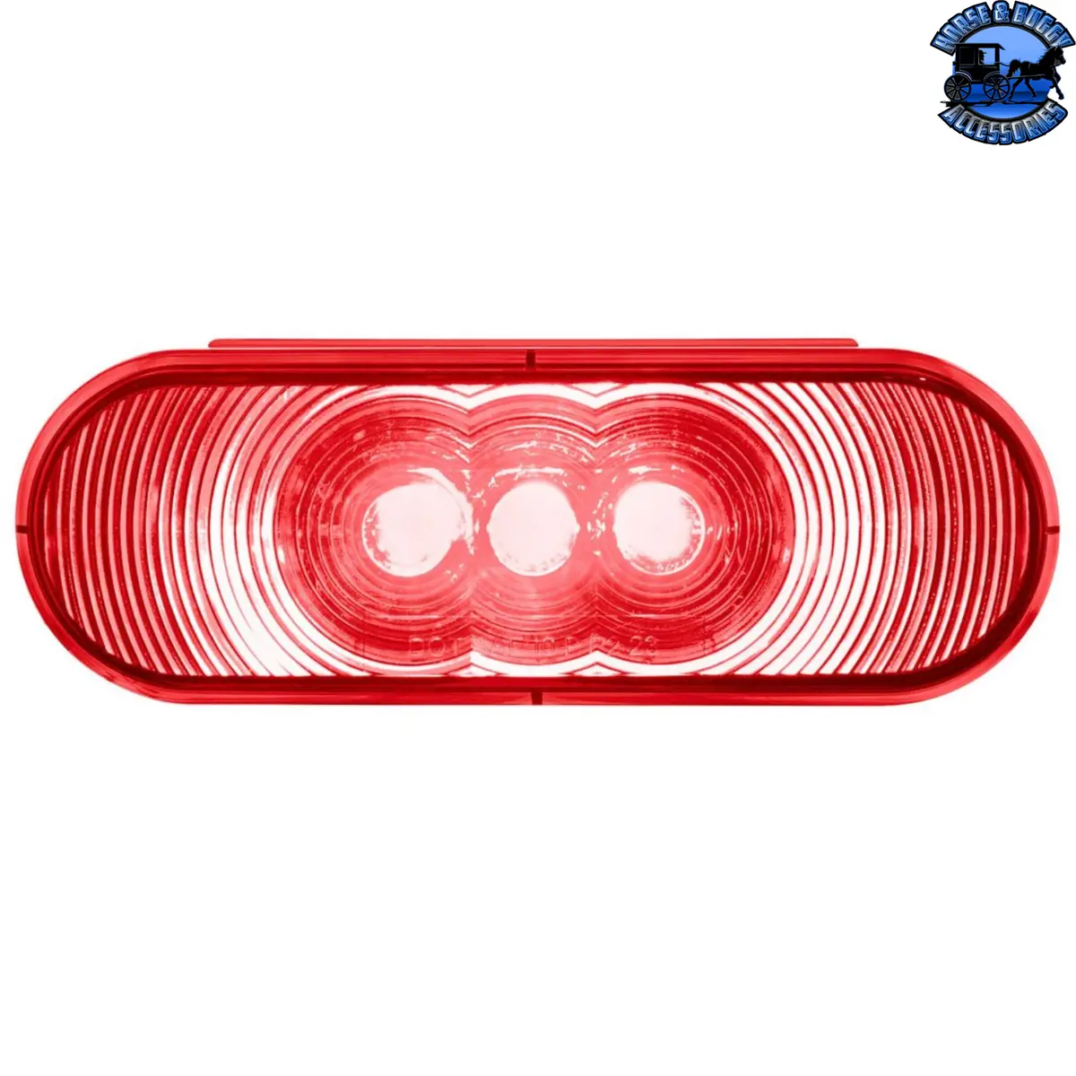 3 Led 6" Oval Light (Stop, Turn, & Tail)- Red Led/Red Lens #38067B 1