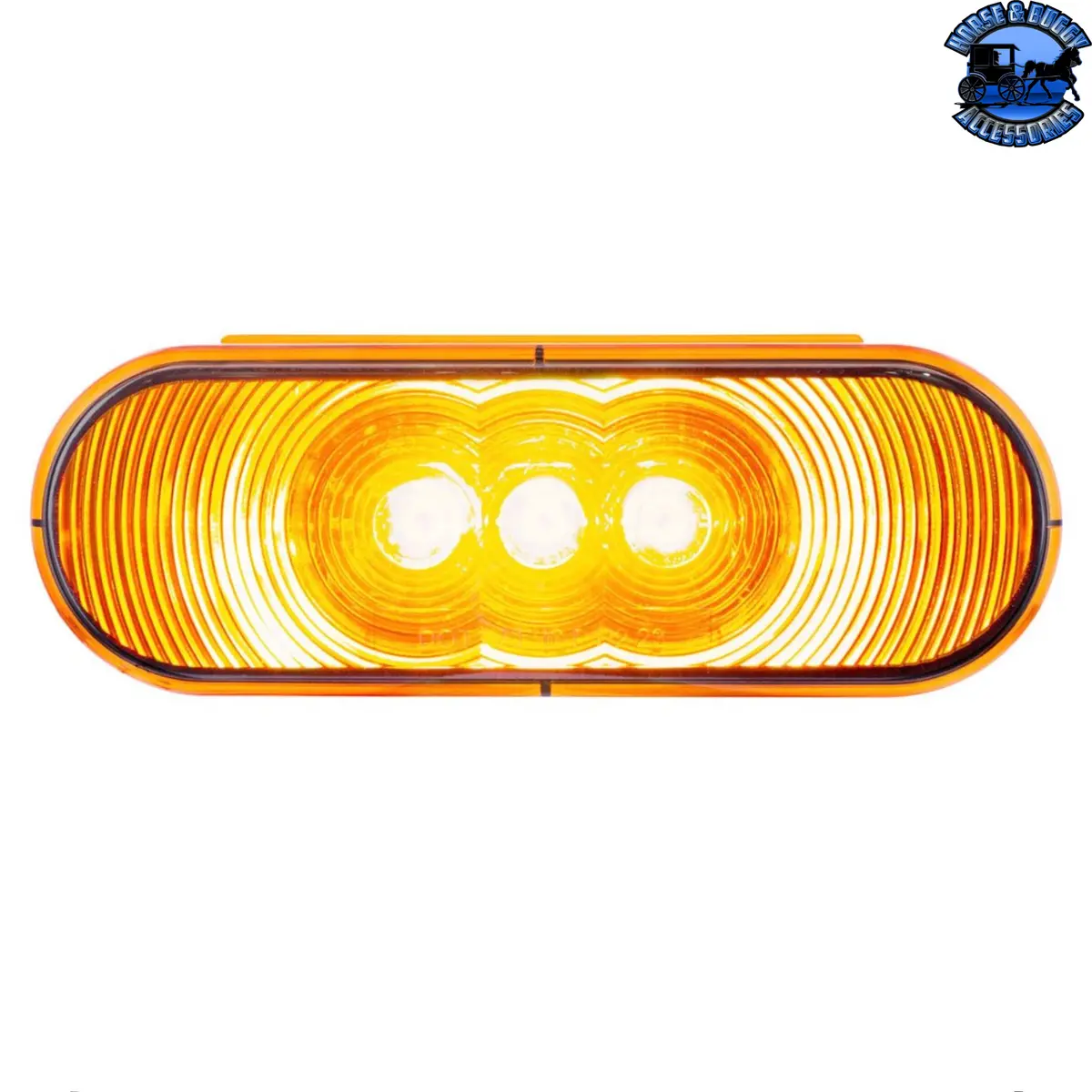3 Led 6" Oval Light(Turn Signal)-Amber Led/Amber Lens #38066B 1
