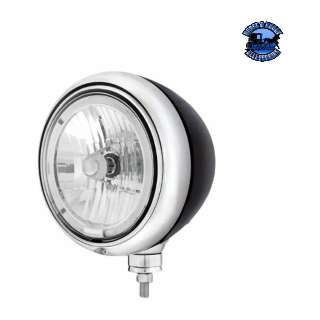 Black Guide Headlight 9007 Bulb With Led Halo Rim (Choose Color) 2