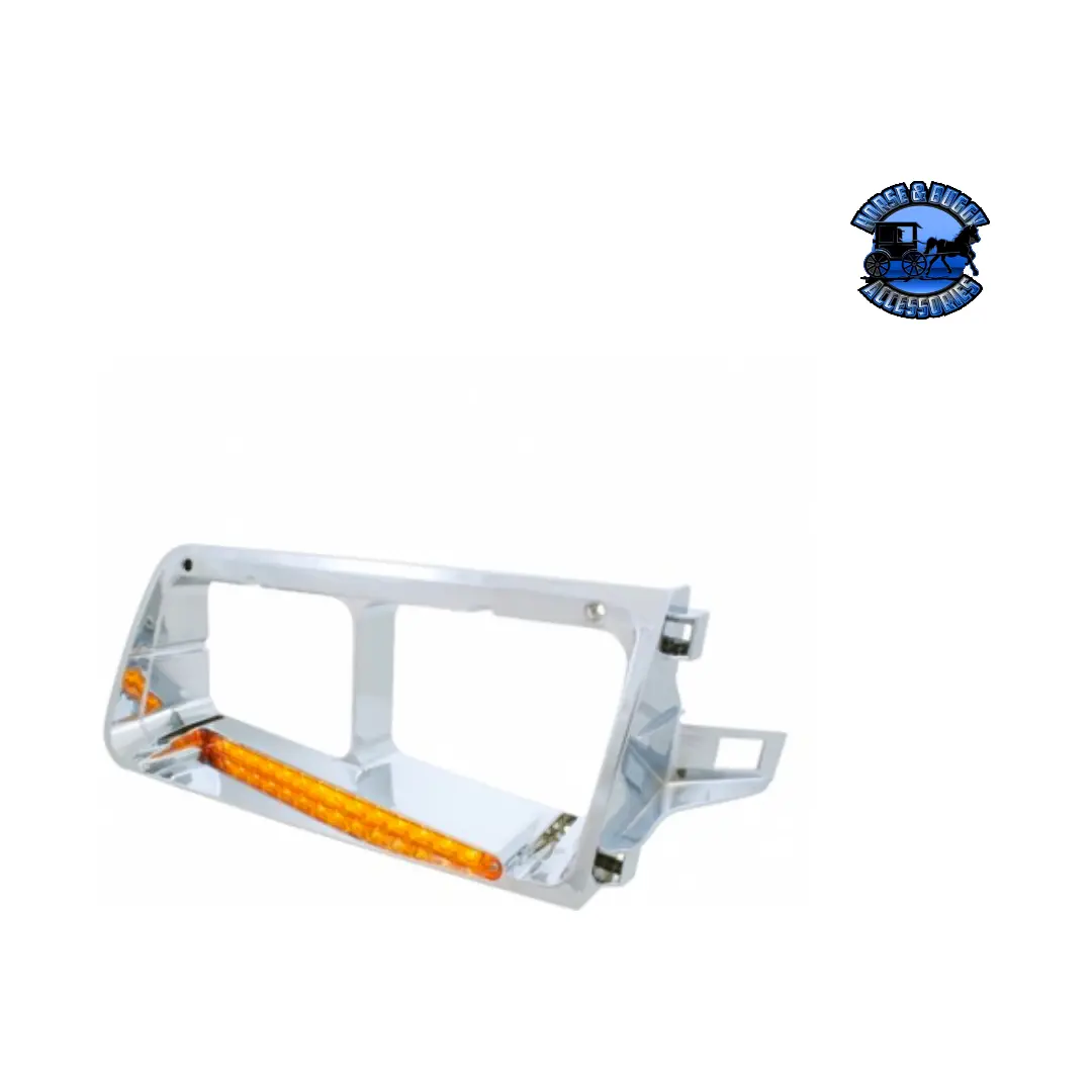 14 Led Headlight Bezel For 1989-2009 Freightliner Fld (Choose Color) (Choose Side) 1