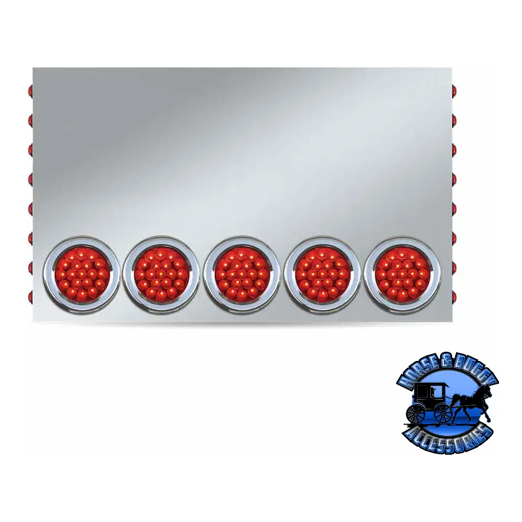 Trux (20" Drop) Led Rear Center Panel 4" & 3/4" Leds 304 Stainless Steel (Choose Color) 1