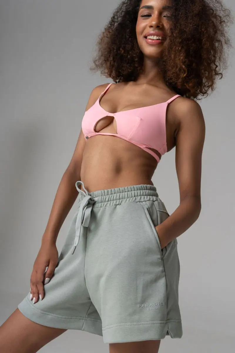 Paradise Chick Supreme Jersey Logo Shorts - Pistachio 1