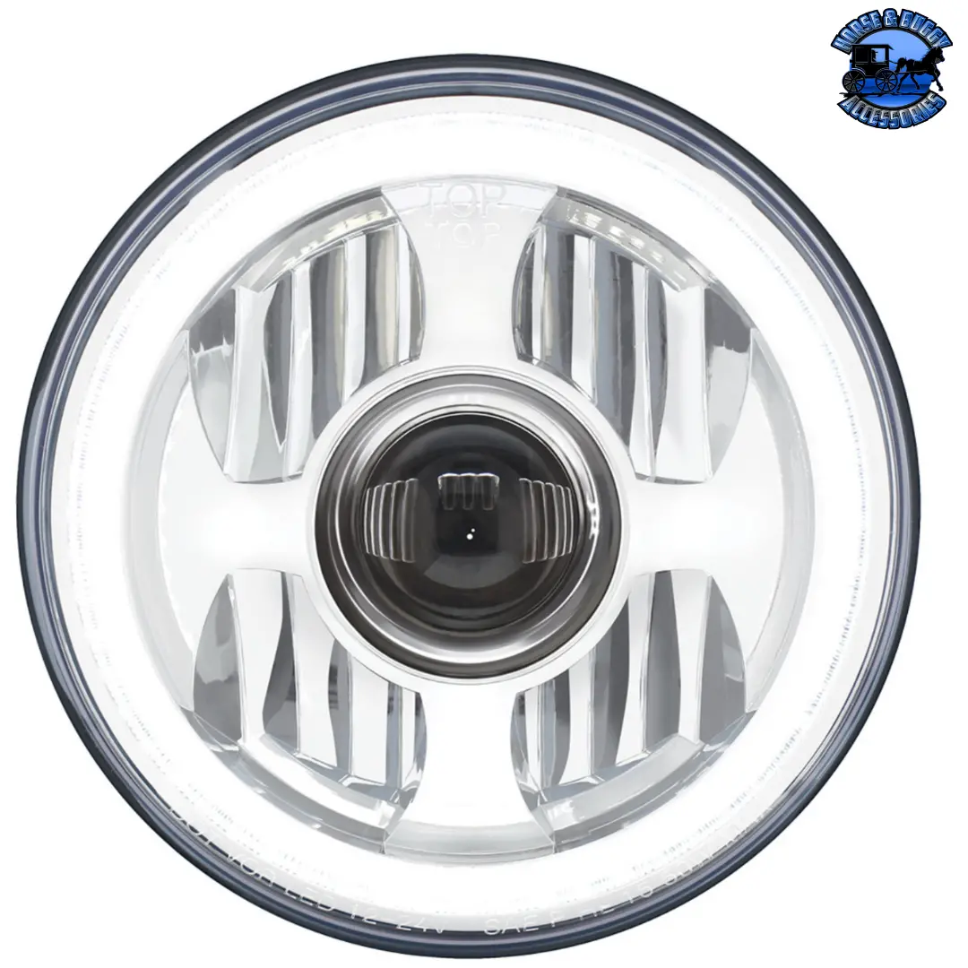 Ultralit - High Power Led 7" Projection Headlight With Dual Color Led Position Halo Ring #31496 1