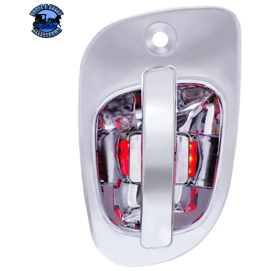 6 Red Led Chrome Door Handle Cover For Freightliner (Choose Side) 1