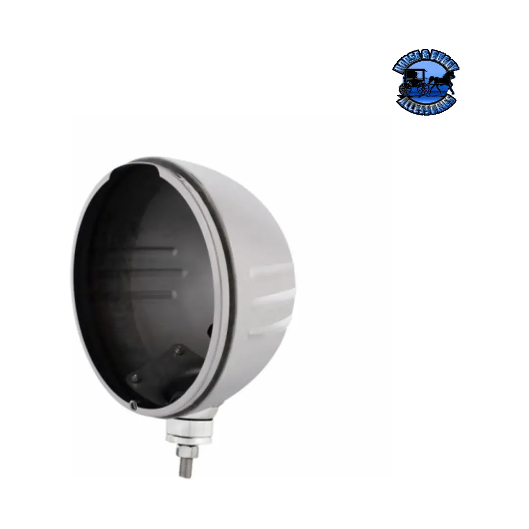 Stainless Steel Embossed Stripe Headlight Housing Only - No Rim #30374 1