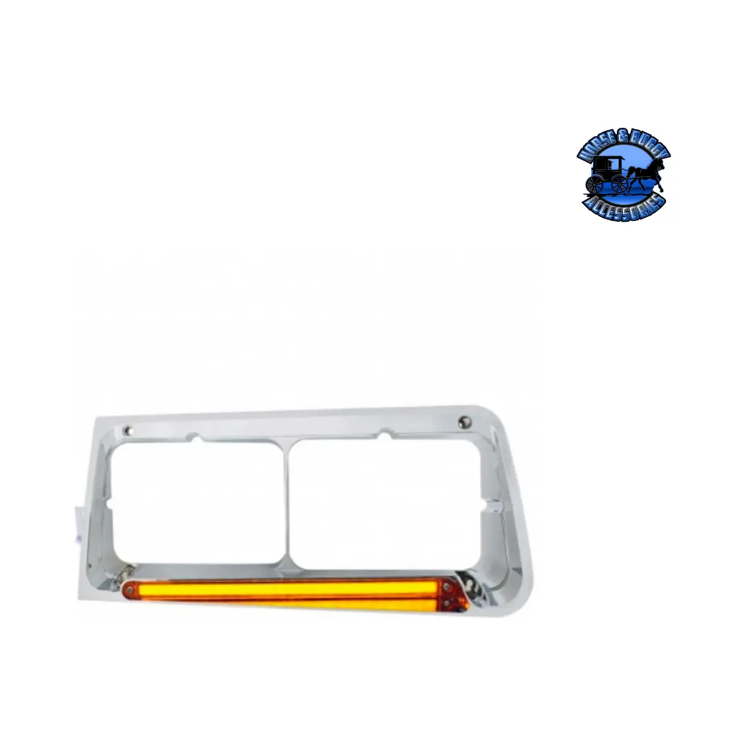 24 Led Headlight Bezel With Glolight For 1989-2009 Freightliner Fld (Choose Color) (Choose Side) 1