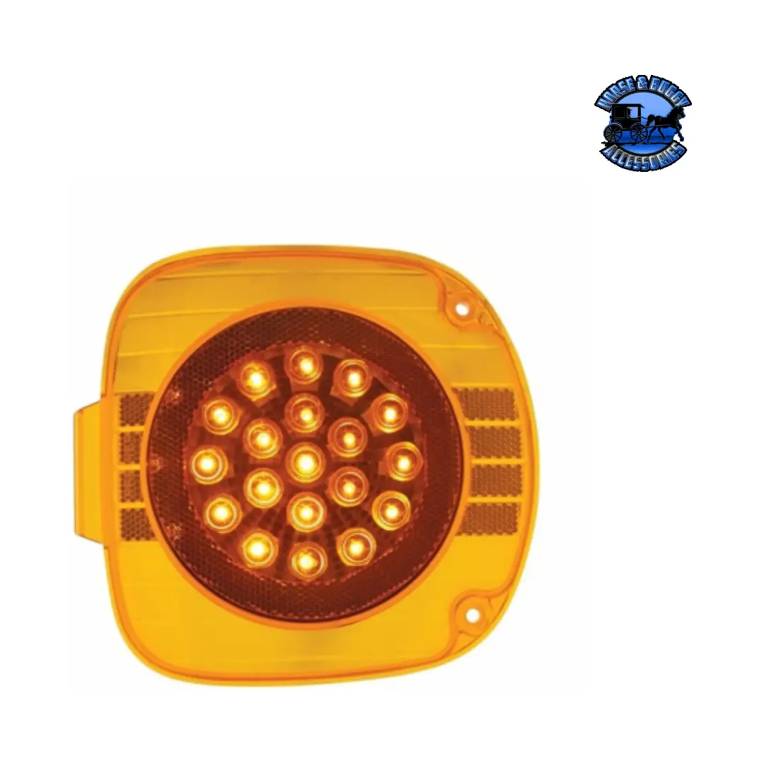 22 Led Turn Signal Light With Reflector For 1996-2010 Freightliner Century - Amber Led/Amber Lens #36769 1