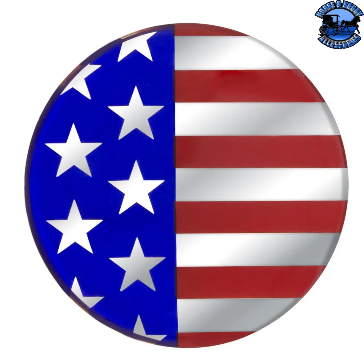 1-3/4" Round Glossy Sticker - Usa Flag #22941 1