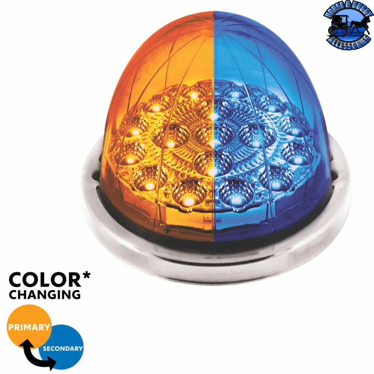 17 Led Watermelon Double Fury Light Flush Mount Kit With Low Profile Ss Bezel (Choose Led Color) 1