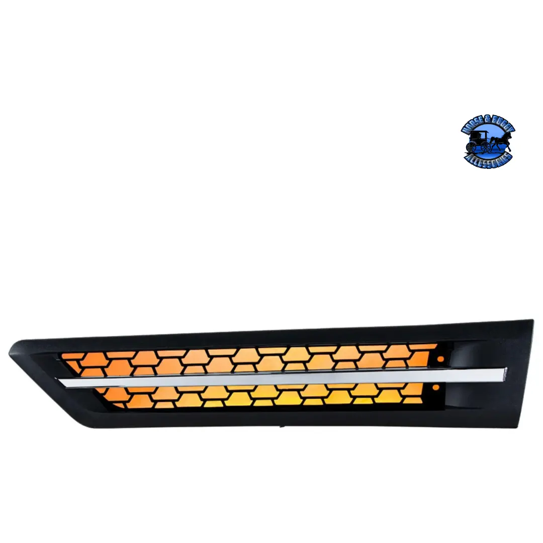 Hood Air Intake Grille With Led For 2018-2024 Freightliner Cascadia 126 (Choose Color) (Choose Side) 1