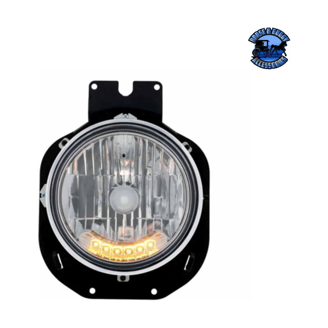 Crystal Headlight With 6 Amber Led For 1996-2005 Freightliner Century #31143 1
