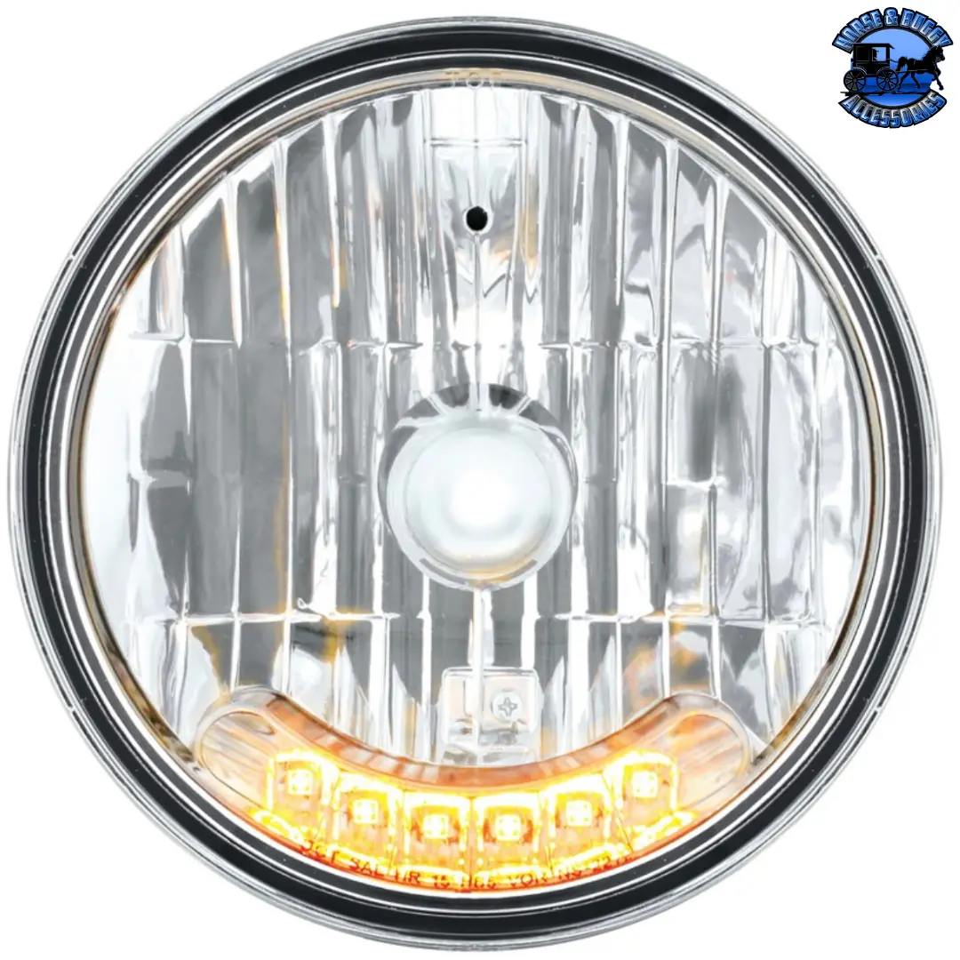 Ultralit - 7" Crystal Headlight With 6 Amber Led Position Light #31247 1