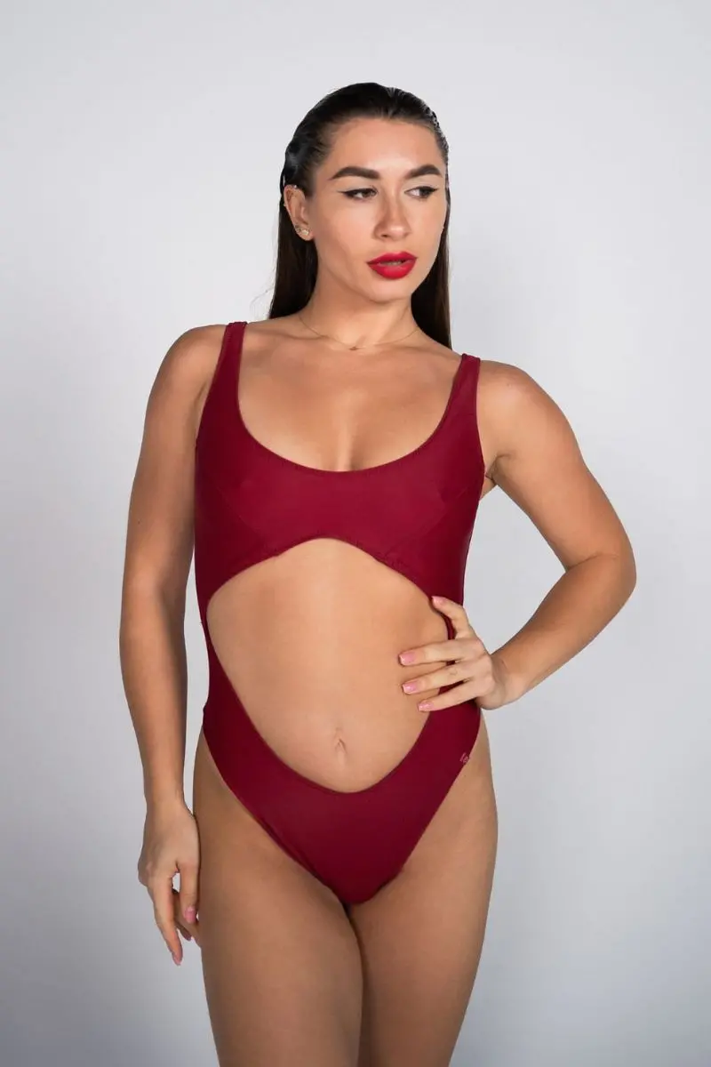Pole Addict Love Me Tender Bodysuit - Wine 1