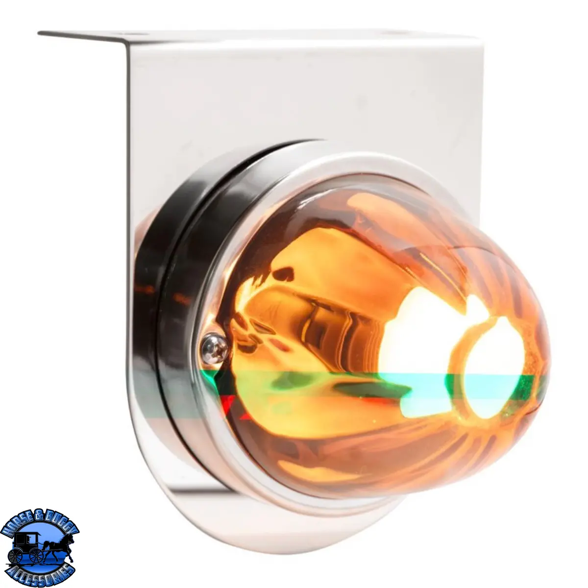 Dual Function Glass Watermelon Light With Stainless Steel Light Bracket Kit With Led Bulb (Choose Led) (Choose Lens) 1