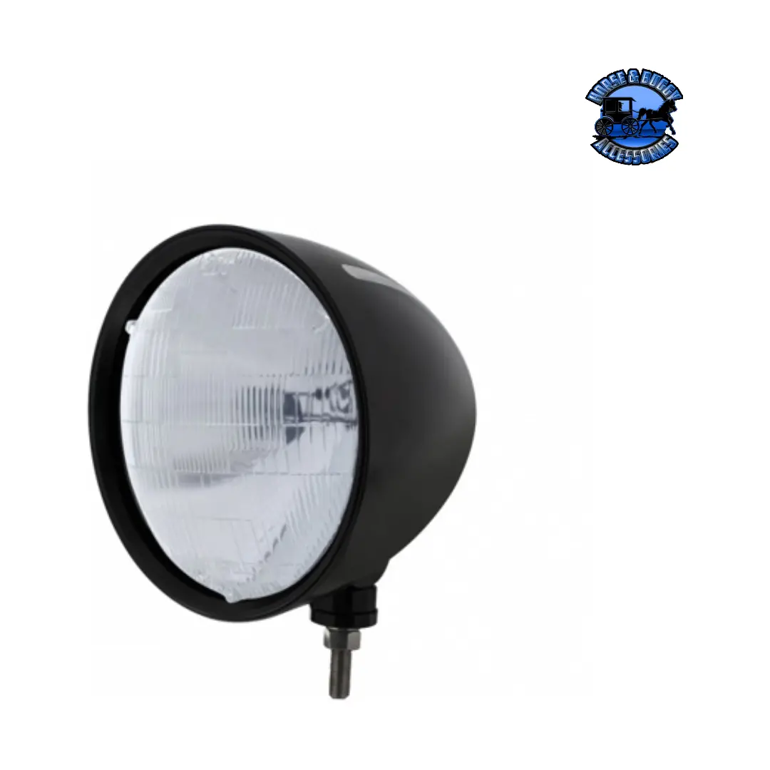 Black "Billet" Style Groove Headlight H6014 Bulb #32671 1