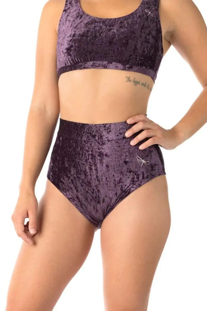Dragonfly Lola High-Waisted Shorts - Velvet Purple 1
