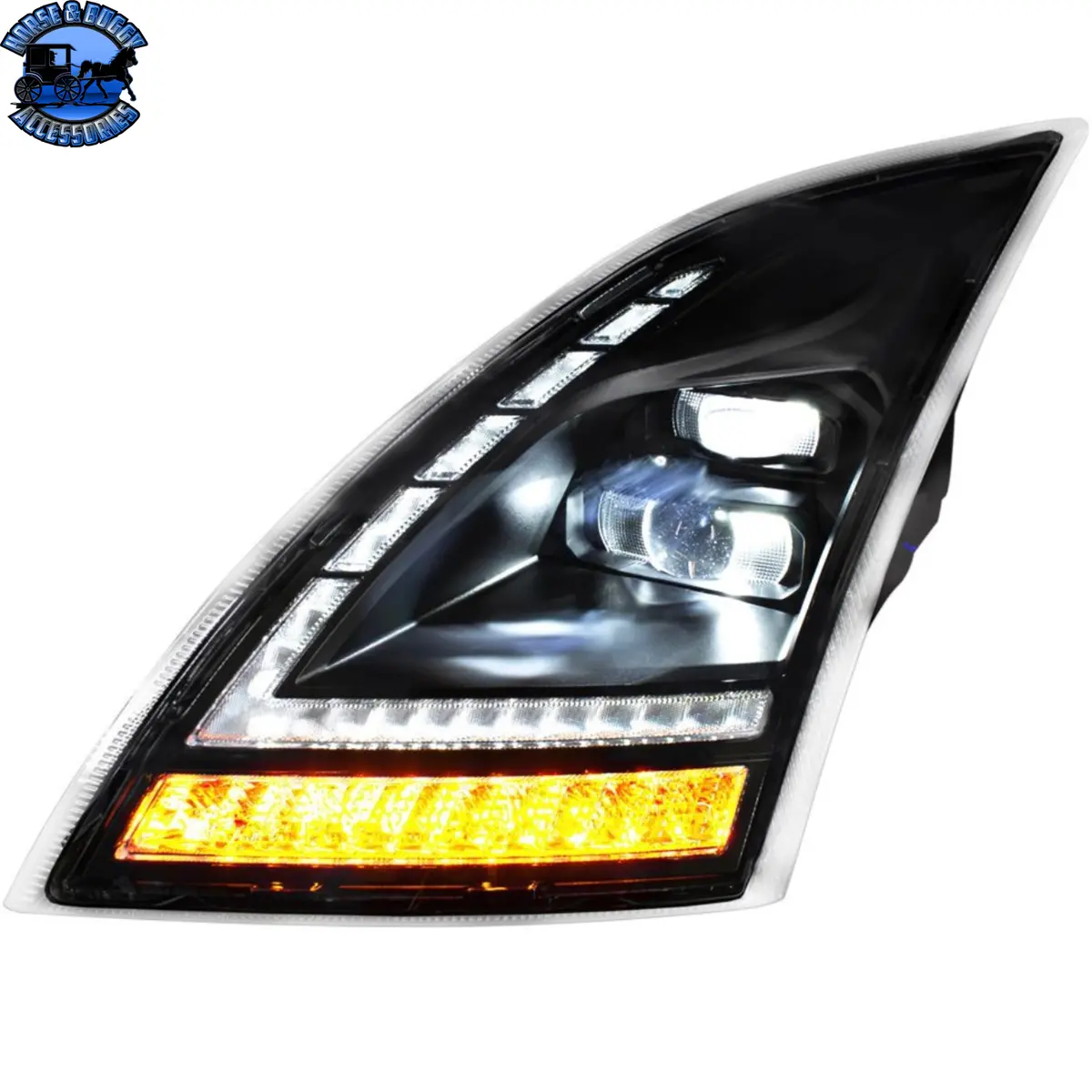 Full Led Headlight With Led Turn Signal And Drl For 2018-2024 Volvo Vnl (Choose Side) 1