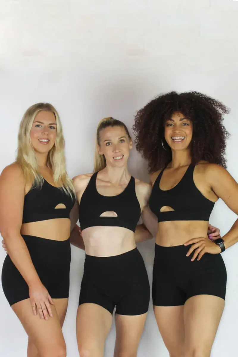 Olra Activewear Essential Cut Out Crop Bra - Black 1