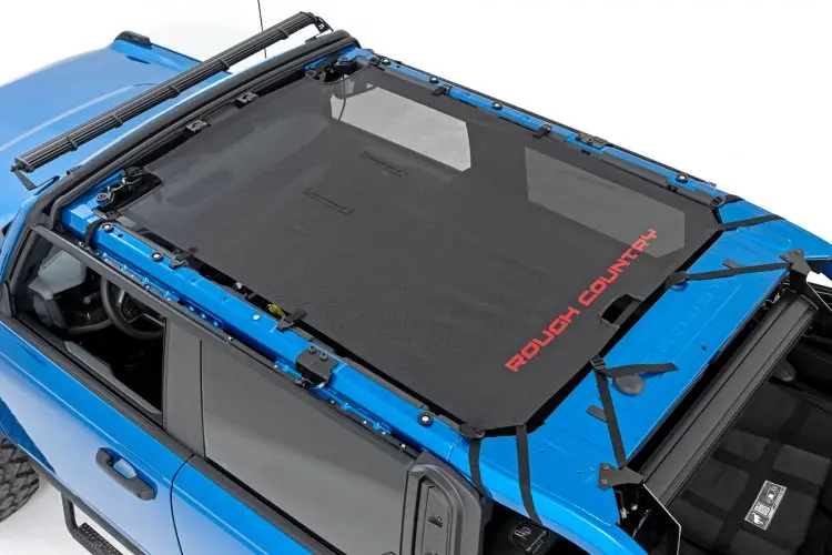 Rough Country - Mesh Bikini Top Plus Black | Ford Bronco 4-Door (2021-2022) 1