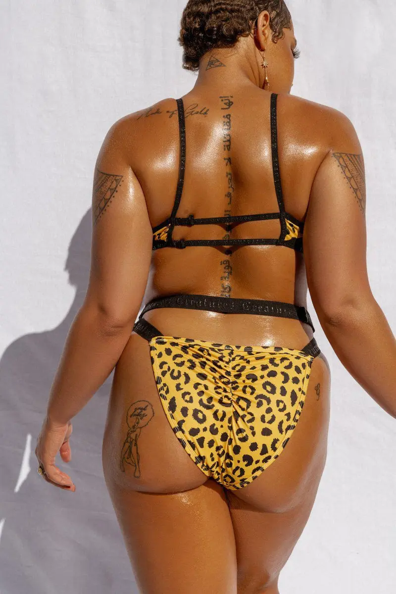 Cxix Buckle Up Bottoms - Yellow Leopard 2