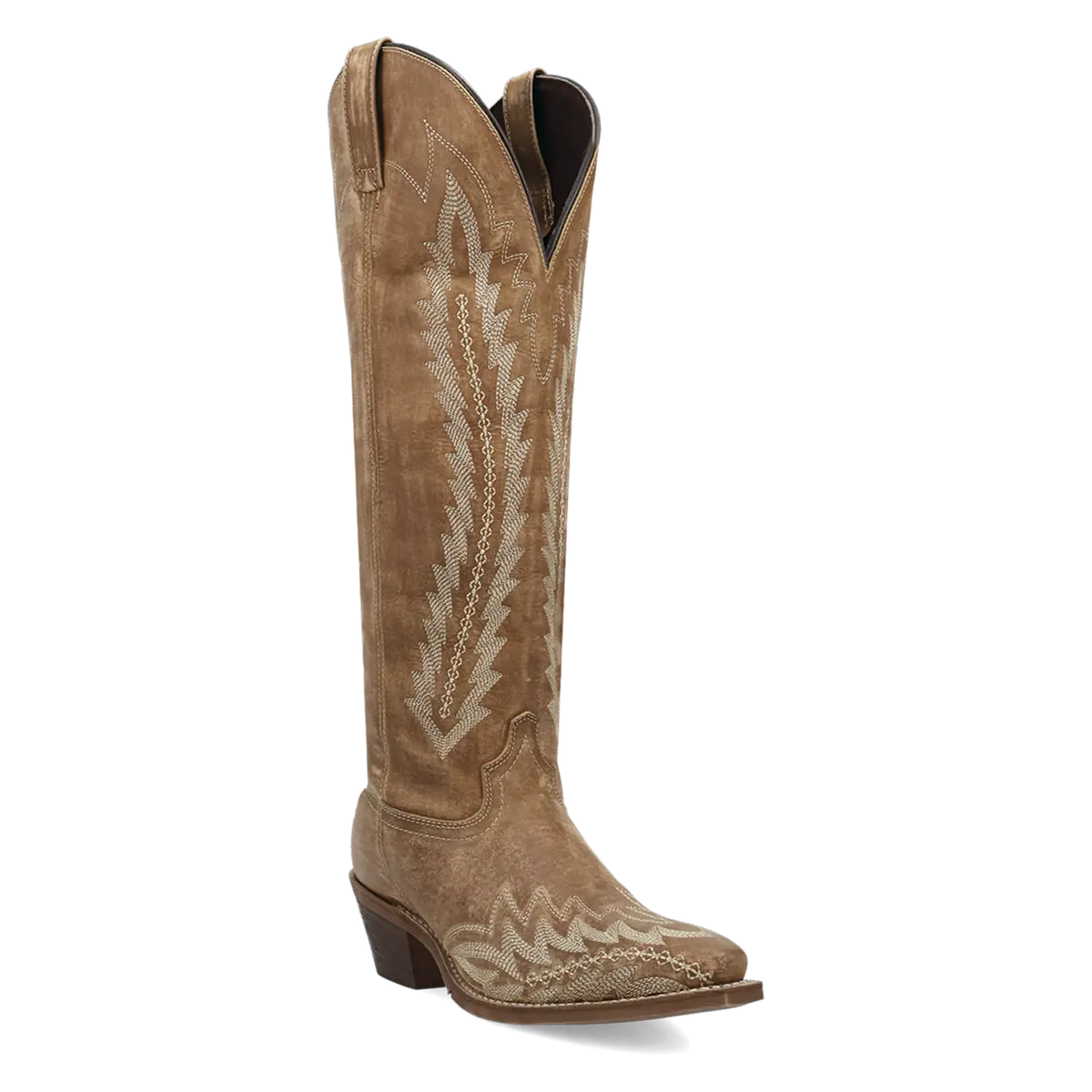 Roxelle Wide Calf Leather Boot In Honey By Laredo 1