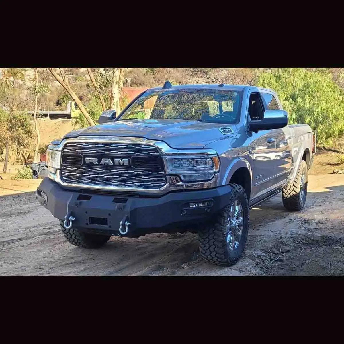 2019-2026 Ram 4500/5500 Laramie/Limited Front Bumper With Factory Fog Lights And Fender Flare Adapters 1