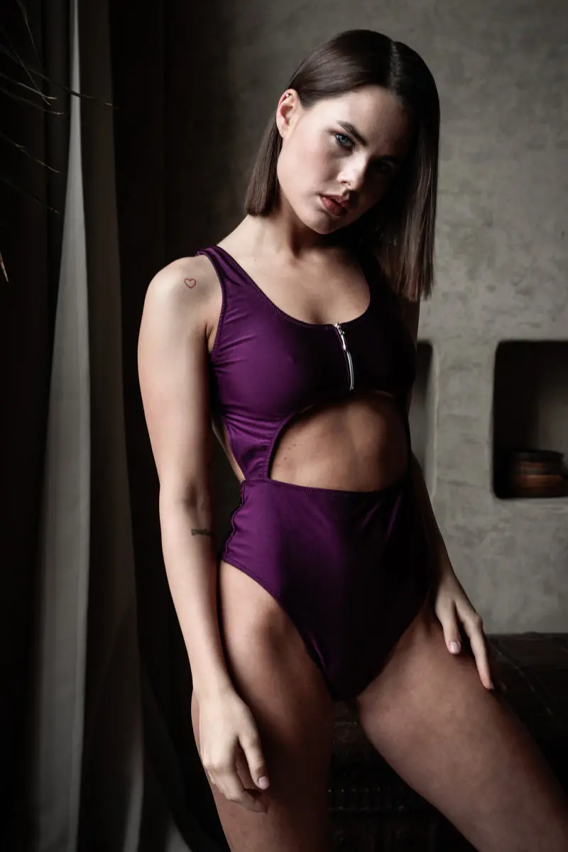 Shark Polewear Lolita Bodysuit - Plum 1