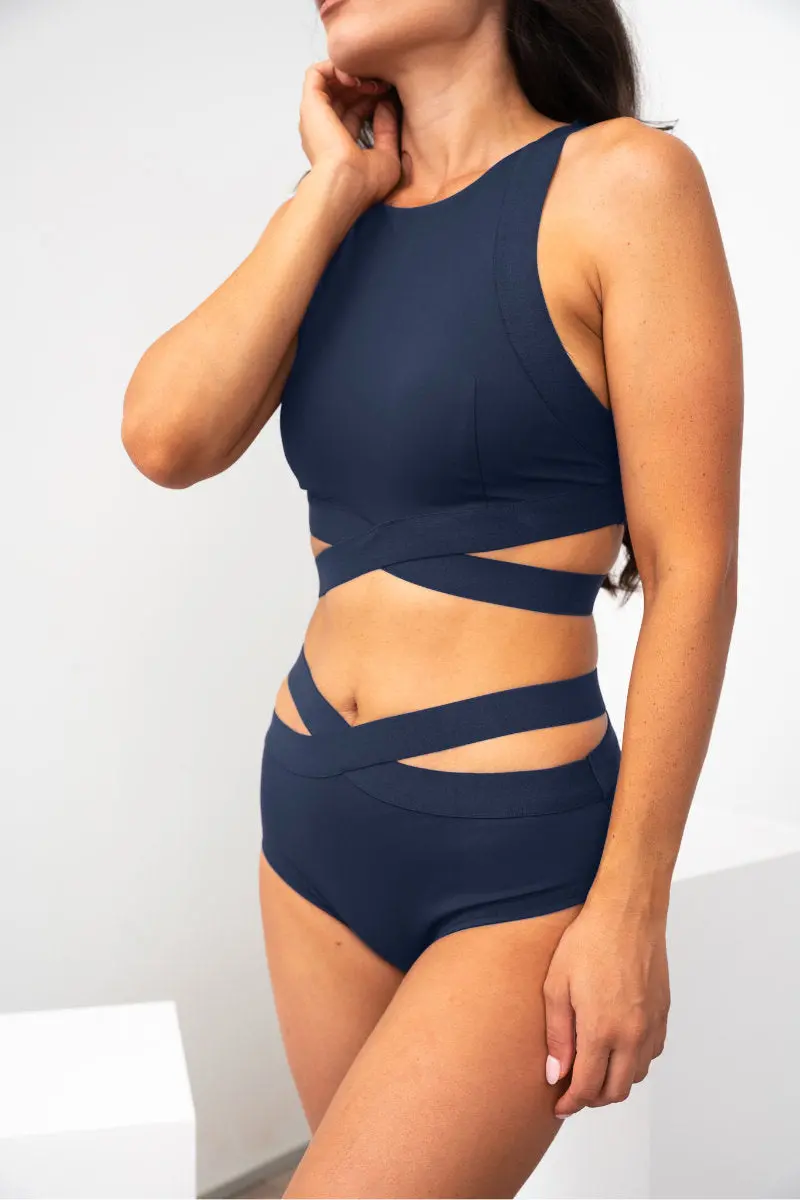 Lunalae Tara Low Waisted Bottoms - Navy 1
