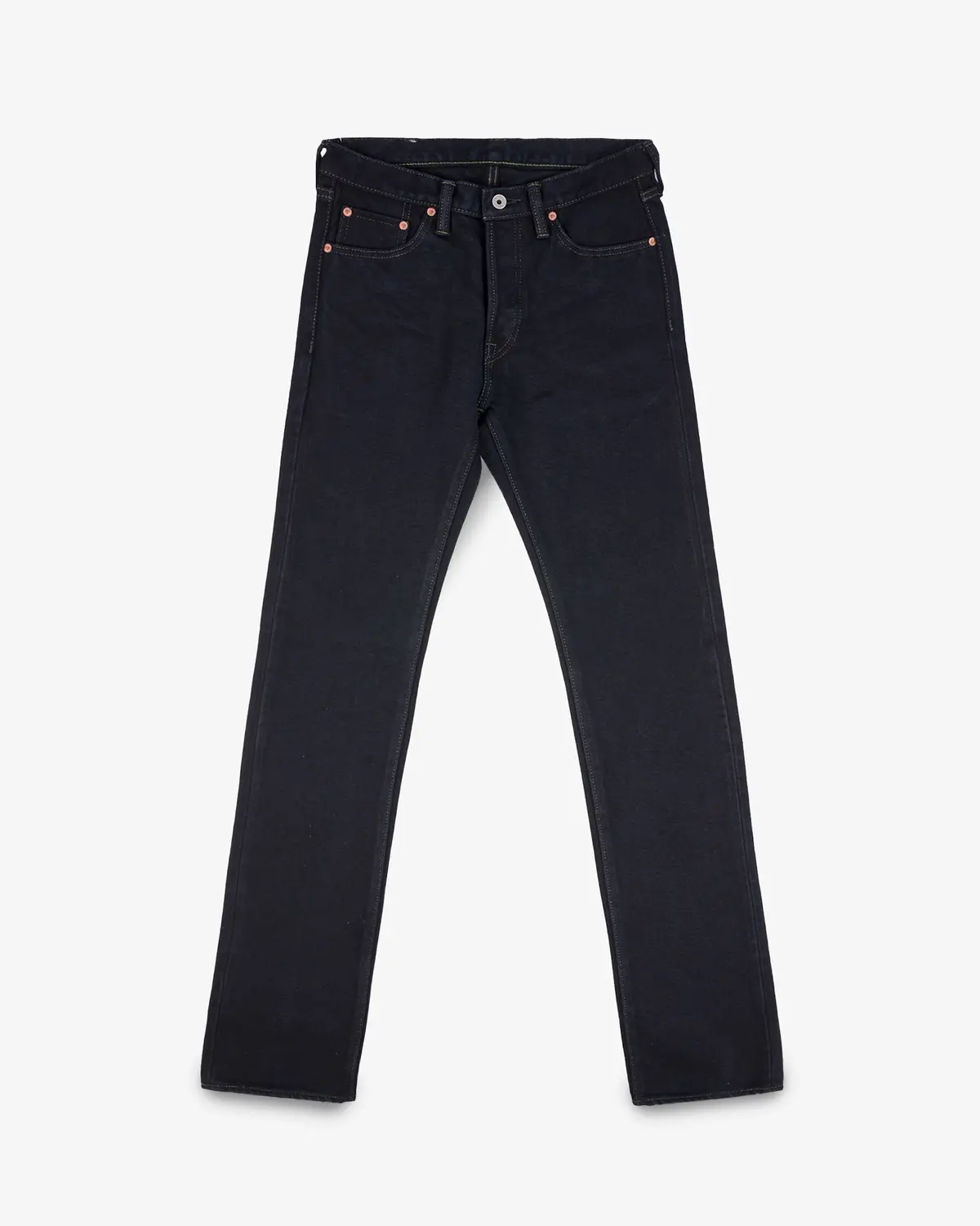 21Oz Selvedge Denim Slim Cut Jeans - Indigo Overdyed Black (With Tonal Pocket Arcs) 1