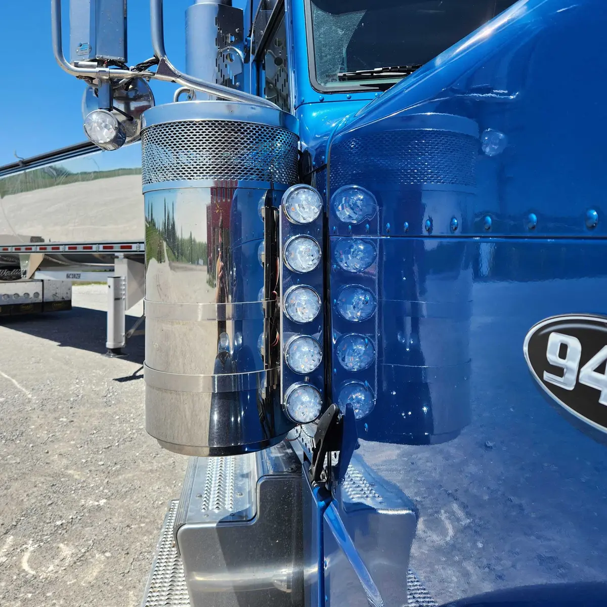 #1706 5 Hole Front Peterbilt Radius Style Bracket For 15" Air Cleaner (Sold In Pairs) (Lights Not Included) 1