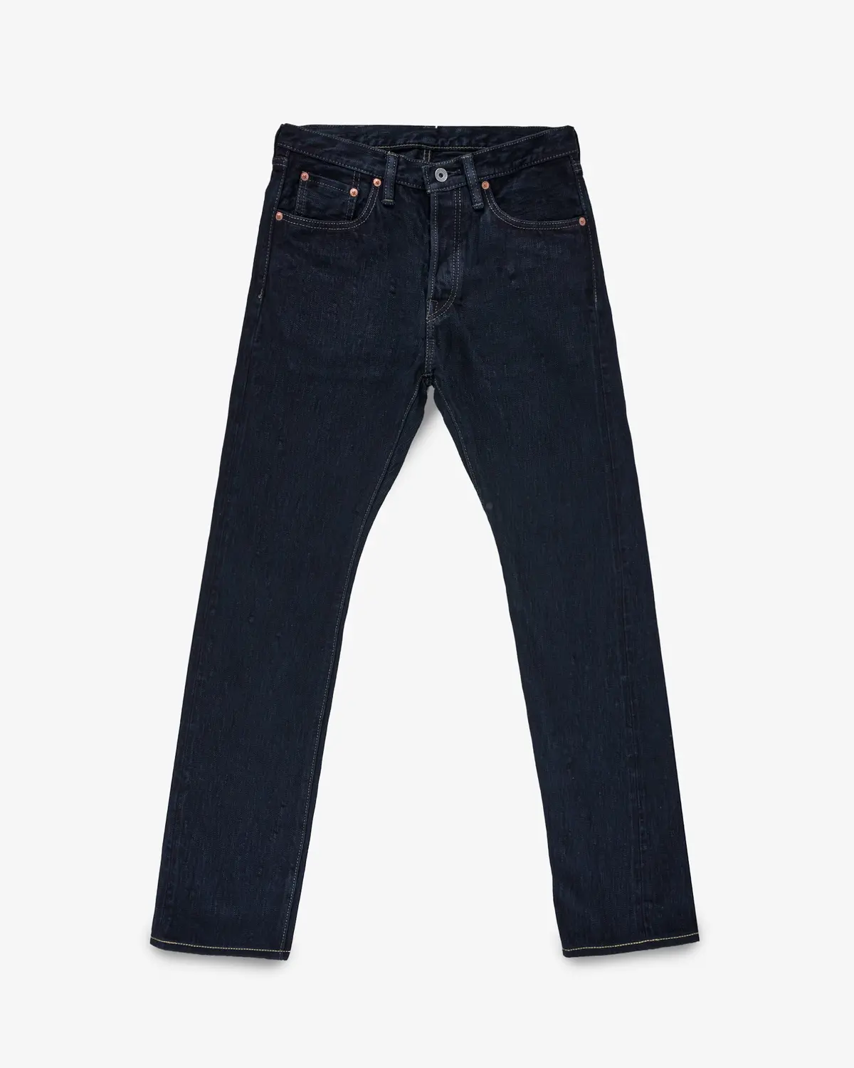 16Oz Slubby Selvedge Denim Slim Cut Jeans - Indigo Overdyed Black 1