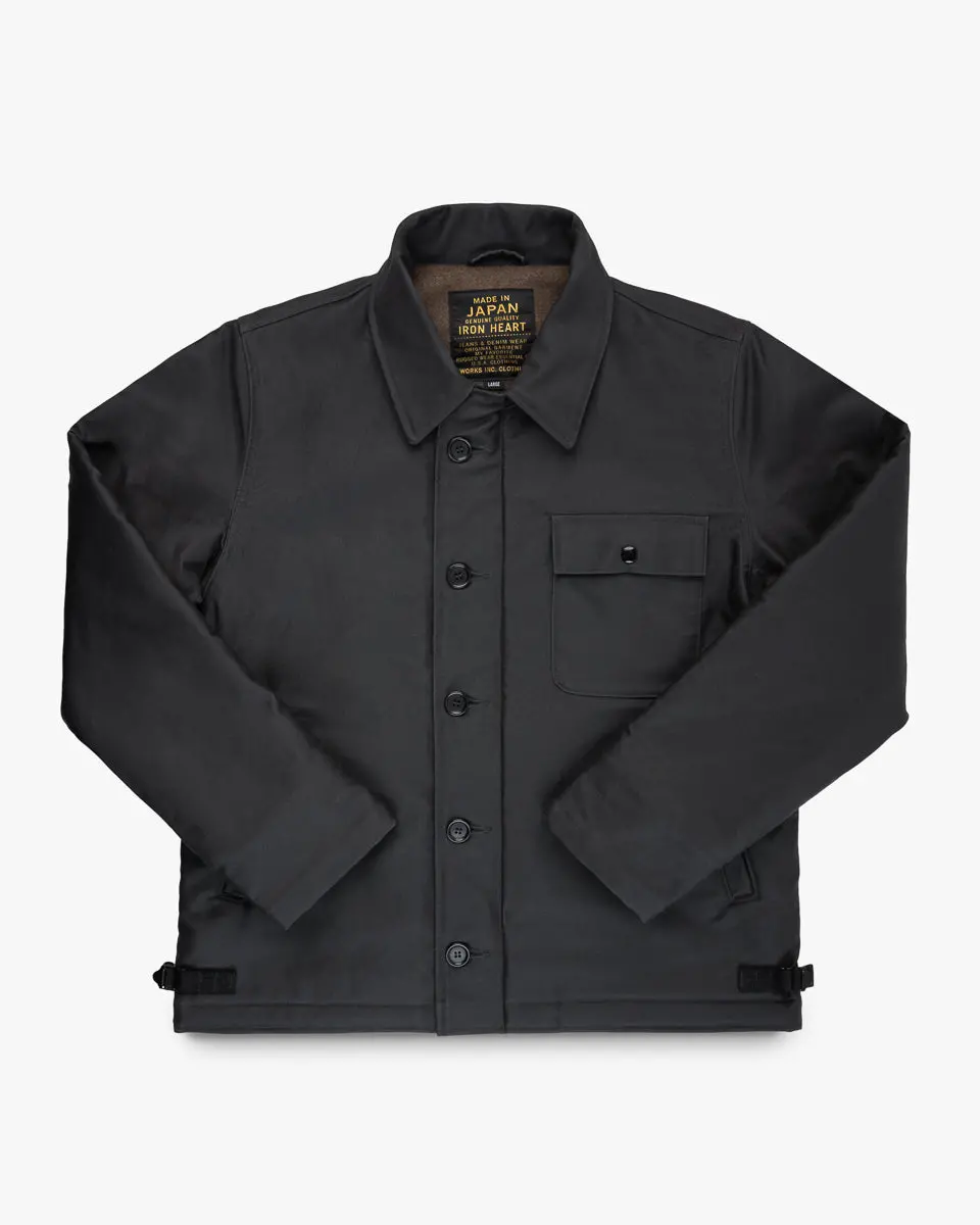 Oiled Whipcord A2 Deck Jacket - Black 1