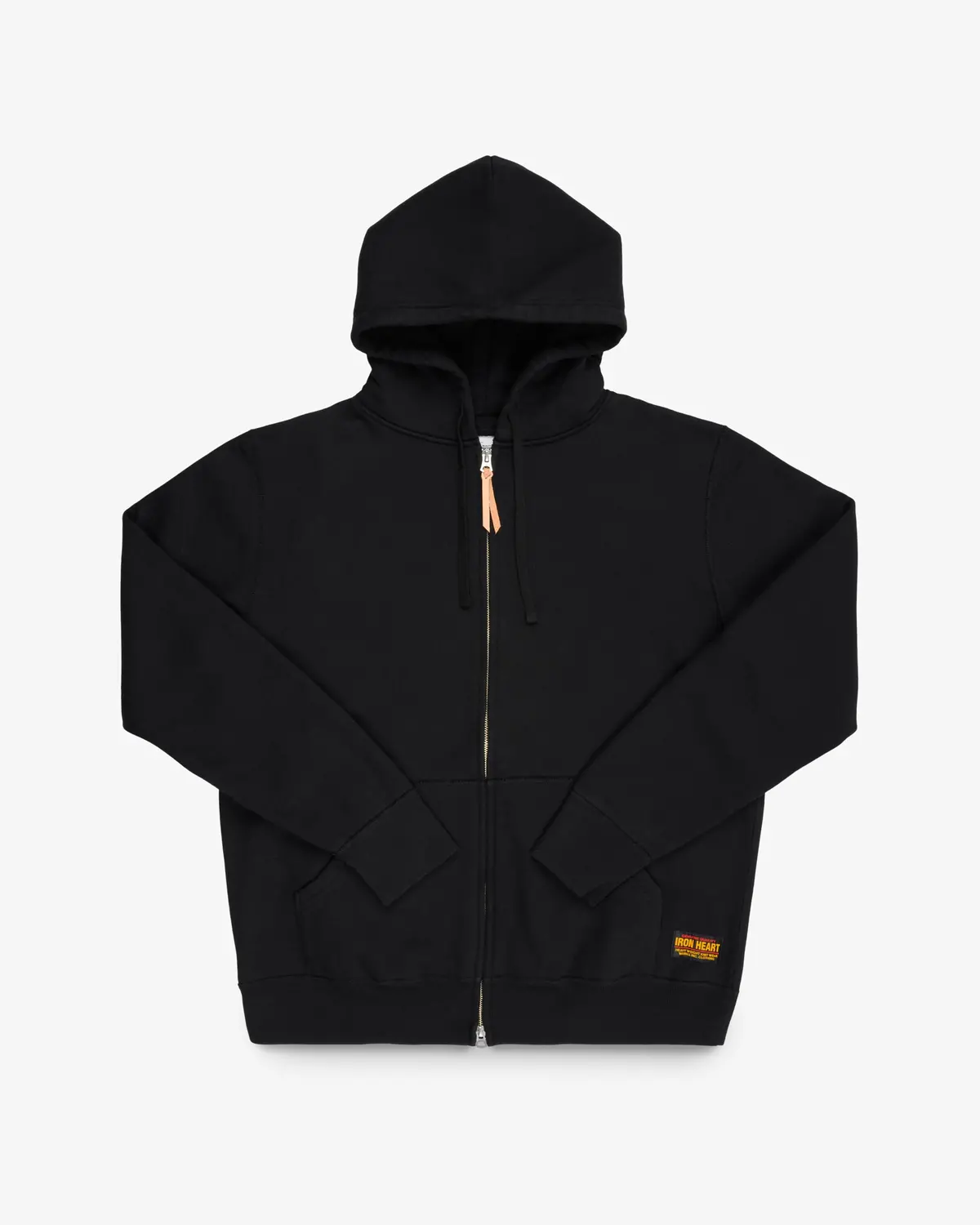 14Oz Ultra Heavyweight Loopwheel Cotton Zip Up Hoodie - Black 1