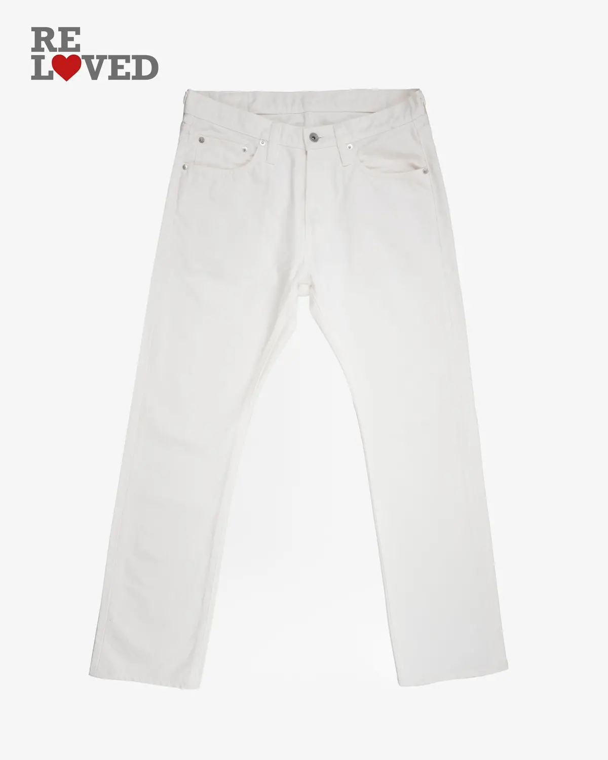 13.5Oz Denim Super Slim Cut Jeans - White (Ih-555-Wt) Tag 33, Hemmed To 30.2" 1